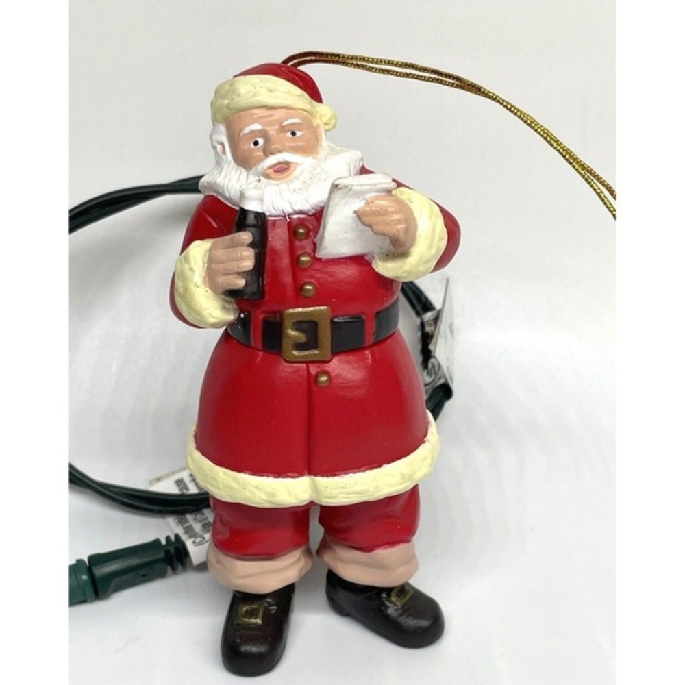 Vintage 2001 Coca Cola Santa Light Up Christmas‎ Ornament